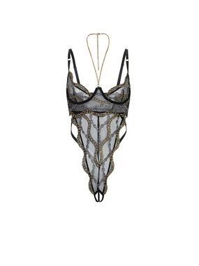 Oh la la Cheri Cely Open Cup Crotchless Teddy NEW size Large